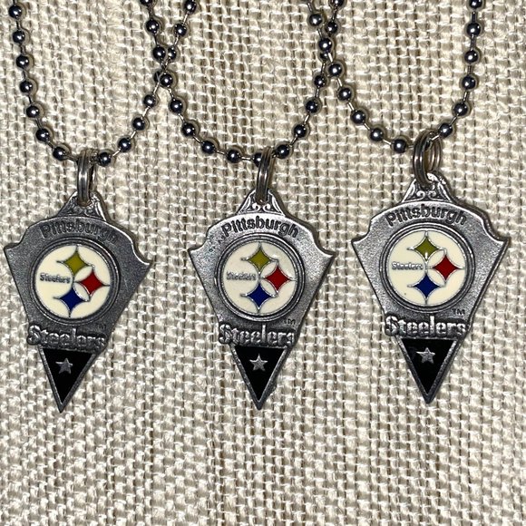 Steelers NFL Pewter and Enamel Pendants - a set of 3 - Picture 2 of 6